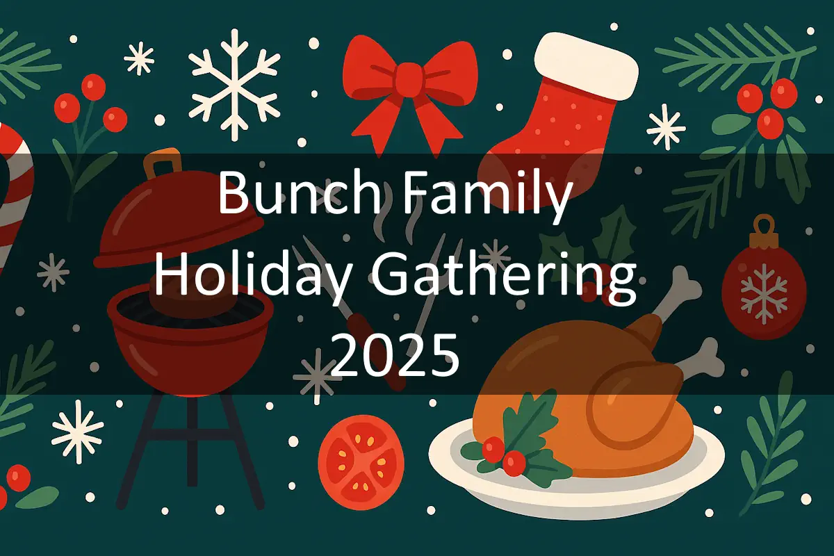 Holiday BBQ themed banner for Family Reunion 2025